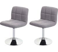 lot de 2 chaises de salle à manger Kavala, chaise de cuisine chaise, tissu/textile chrome pivotant FSC®- ~ gris clair