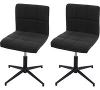 lot de 2 chaises de salle à manger Kavala II, chaise de cuisine, réglable en hauteur mécanisme rotatif ~ tissu/textile gris foncé, pied noir