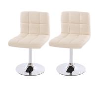 Lot De 2 Chaises De Salle À Manger Kavala, Pivotante, Similicuir Crème Multicolore