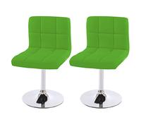 Lot de 2 chaises de salle à manger Kavala, pivotante, similicuir - vert