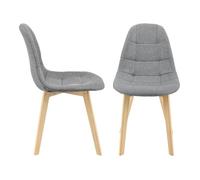 Lot de 2 Chaises de Salle à Manger Kopparberg 86 x 53 x 47 cm Gris Clair