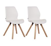 Lot de 2 chaise de conference clp en bois non pliable interieur H. 87.5 cm blanc Blanc G