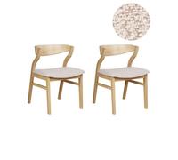 Beliani Lot de 2 Chaises Rétro en Bouclé Salle à Manger Assise Tapissée Bois Clair et Beige Maroa