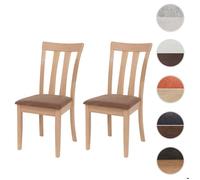 Lot de 2 chaises de salle à manger MCW-G46 structure couleur naturelle, marron