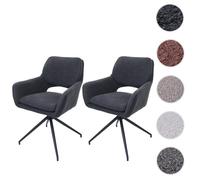Lot de 2 chaises de salle à manger MCW-N74 MVG gris foncé