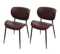 Lot de 2 chaises de salle à manger MCW-O45 280g/m² aspect noyer marron vintage