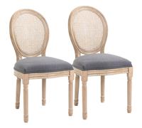 Lot De 2 Chaises De Salle À Manger Médaillon Style Louis Xvi Gris Gris