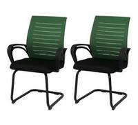 Lot de 2 chaises de salle à manger MENDLER HWC-K51 vertes, piètement noir Vert