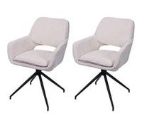 Lot de 2 chaises de salle à manger MENDLER HWC-N74 Chenille (490g/m²) Öko-Tex MVG crème Beige