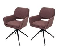 Lot de 2 chaises de salle à manger MENDLER HWC-N74 MVG marron clair Marron