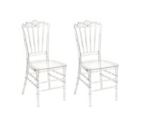 Beliani Lot de 2 Chaises en Plastique Salle à Manger Inspiration Vintage Transparent Mendon