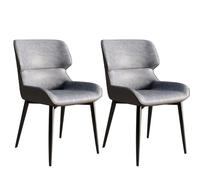 Lot de 2 chaises de salle à manger modernes du milieu du siècle avec dossier haut, dossier haut, design incurvé, pieds robustes en carbone, parfaites pour la décoration de la maison ou du bureau