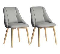 Lot de 2 chaises de salle à manger modernes du milieu du siècle avec siège rembourré et pieds en bois de hêtre massif pour salle à manger, salon, cuisine, chambre à coucher et salon