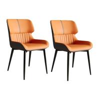Lot de 2 chaises de salle à manger modernes du milieu du siècle - Élégantes et confortables - Dossier haut - Pieds épais - Rembourrage doux - Couleur coordonnée - Idéal pour la salle à manger