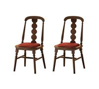 Lot de 2 chaises de salle à manger modernes du milieu du siècle en bois massif avec dossier incurvé et capitonnées pour cuisine, salle à manger, salle à manger rétro rouge