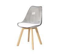 Lot de 2 chaises de salle à manger modernes en acrylique gris transparent de style nordique pour salon, cuisine ou café, design élégant et robuste pour une expérience de repas décontractée