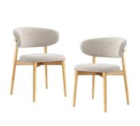 Lot de 2 chaises de salle à manger modernes en bois avec dossier, chaises simples élégantes pour salon, chambre, restaurant, solutions d'assise confortables et polyvalentes