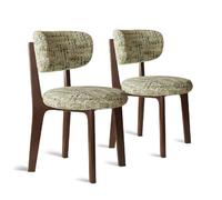 Lot de 2 chaises de salle à manger modernes en bois du milieu du siècle, coussin de siège confortable en tissu, meubles de cuisine et de salon, housses amovibles pour un nettoyage facile