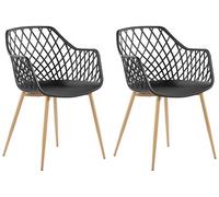 Lot de 2 chaises de salle à manger noires NASHUA