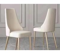 Lot de 2 chaises de salle à manger rembourrées avec pieds en métal, accent moderne en lin pour salle à manger ou cuisine, siège de bureau polyvalent