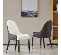 Lot de 2 chaises de salle à manger rembourrées élégantes avec pieds en métal robustes pour salle à manger, cuisine, bureau - Chaises d'appoint modernes pour décoration d'intérieur
