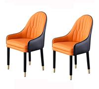 Lot de 2 chaises de salle à manger rembourrées en émulsion avec coussins en cuir microfibre doux et pieds en bois massif pour décoration d'intérieur moderne