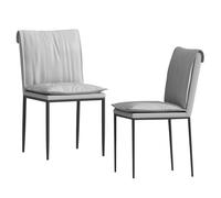Lot de 2 chaises de salle à manger rembourrées en similicuir pour cuisine et salle à manger, pieds en métal robustes, meubles modernes pour décoration d'intérieur
