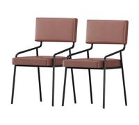 Lot de 2 chaises de salle à manger rembourrées modernes avec pieds en métal pour cuisine, salon, bureau, chambre à coucher - Chaises d'appoint élégantes pour décoration d'intérieur