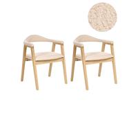 Lot de 2 Chaises de Salle à Manger Rétro en Polyester Sièges Rembourrés avec Acc