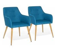 IDMarket - Lot de 2 chaises de salle à manger Dania scandinaves Bleu canard