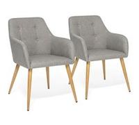 IDMarket – Lot de 2 chaises de salle à manger scandinaves Dania gris anthracite
