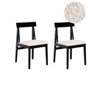Beliani Lot de 2 Chaises de Salle à Manger Structure en Bois Noir Assise en Polyester Bou eige Isle