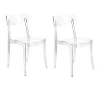 Beliani Lot de 2 Chaises de Salle à Manger Transparentes en Polycarbonate Elégante Covington