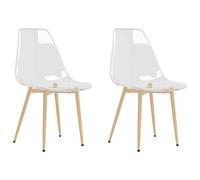 vidaXL 2X Chaises de Salle à Manger Sièges de Cuisine Chaises à Dîner Chaises de Repas Meubles de Cuisine Maison Intérieur Transparent Pet