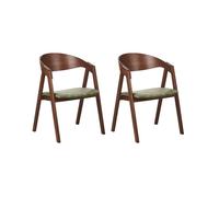 Lot de 2 chaises de salle à manger YUBA Bois Vert foncé