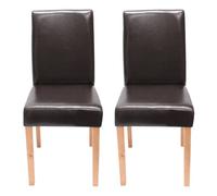 Lot de 2 chaises de séjour Littau cuir reconstitué marron, pieds clairs