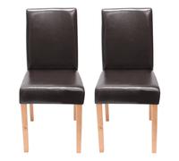 Lot De 2 Chaises De Séjour Littau Cuir Reconstitué Marron, Pieds Clairs Multicolore