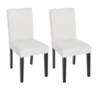 Lot De 2 Chaises De Séjour Littau Simili-Cuir, Blanc Mat, Pieds Foncés Multicolore