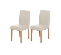 Lot De 2 Chaises De Séjour Littau Simili-Cuir, Blanc, Pieds Clairs Multicolore