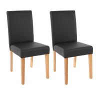 Lot De 2 Chaises De Séjour Littau Simili-Cuir, Noir Mat, Pieds Clairs Multicolore