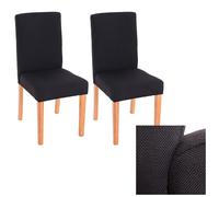 Lot de 2 chaises de séjour Littau tissu noir, pieds clairs