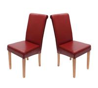 Lot de 2 chaise mendler interieur non pliable H. 99 cm en bois rouge Rouge G