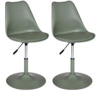 Lot de 2 chaises déco hauteur ajustable style scandinave ""Aiko"" Atmosphera - 45x45x103 - Kaki