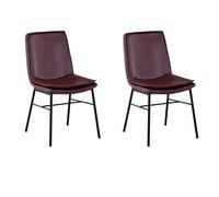 Lot de 2 Chaises Design "Brady" 84cm Marron Clair & Foncé