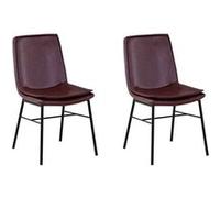 Lot de 2 Chaises Design "Brady" 84cm Marron Clair & Foncé
