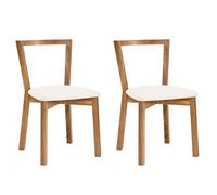 Lot de 2 Chaises Design "Cee" 75cm Chêne & Blanc