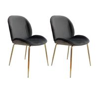 Lot de 2 Chaises Design "Charlize" 90cm Gris & Or