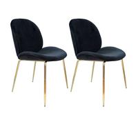 Paris Prix - Lot De 2 Chaises Design charlize 90cm Noir & Or Noir