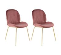 Lot de 2 Chaises Design "Charlize" 90cm Rose & Or