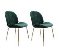 Lot de 2 Chaises Design "Charlize" 90cm Vert & Or